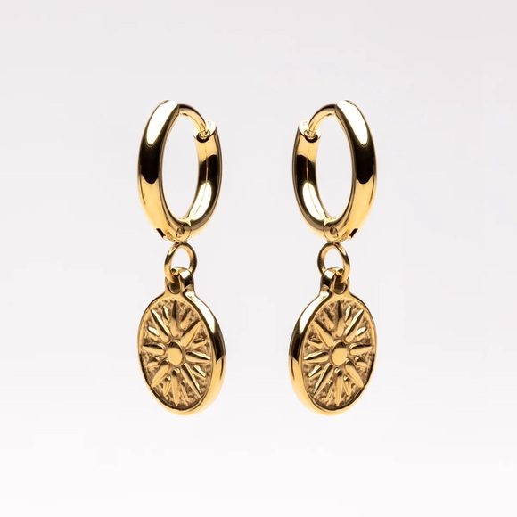 Atolea - Golden Sun Earrings - 18k Gold, Waterproof - New with Dust Bag - Picture 2 of 8